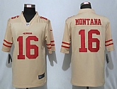 Nike San Francisco 49ers 16 Montana Vapor Untouchable Nike Gold Inverted Legend Jersey,baseball caps,new era cap wholesale,wholesale hats